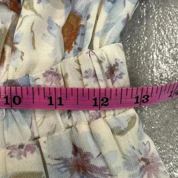[S]American Eagle  Double spaghetti Straps Floral Ruffle Maxi Tiered Dress - Picture 11 of 14